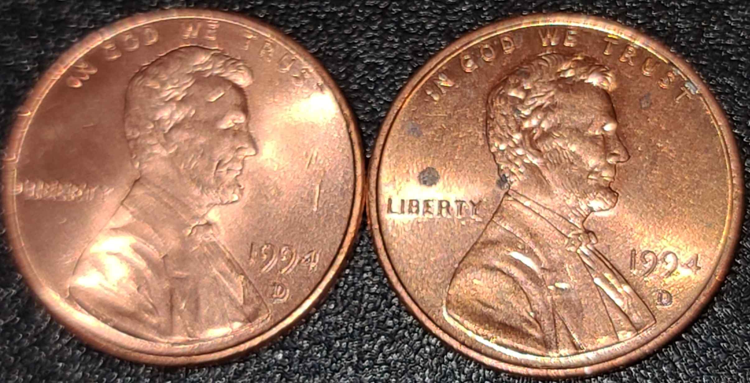 1994-D-Lincoln-Cent-With-Markings-On-Obverse