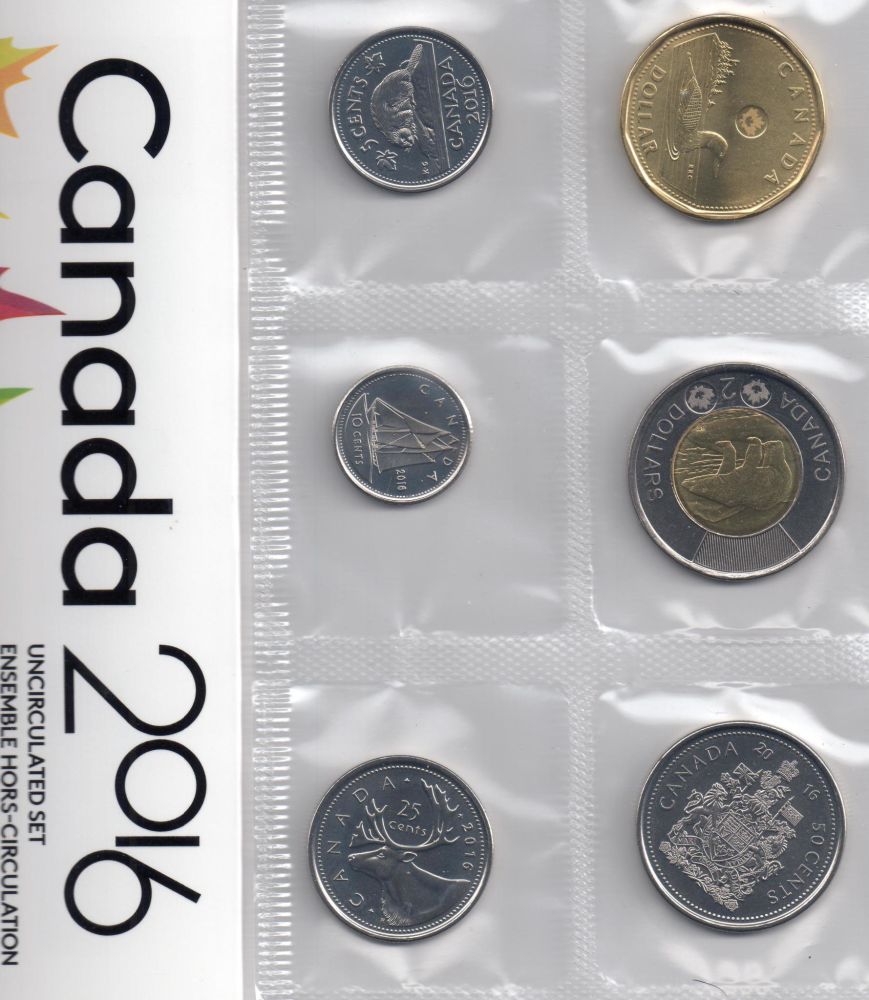 Canada-2016-Uncirculated-Set-#148390-Contains-2015-Loonie