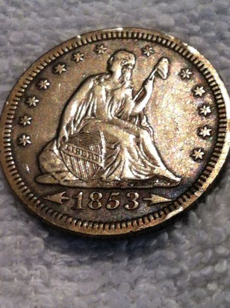 1853-A&r-Seated-Quarter---XF40-Or-Border-Au?