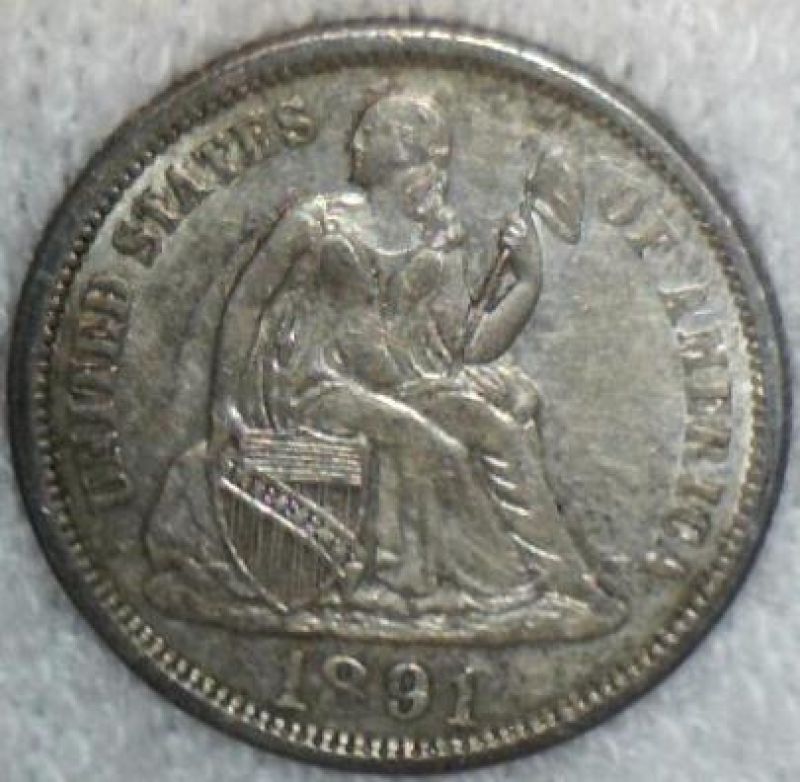 1891-Seated-Liberty-Dime-F-105-Die-Confirmed