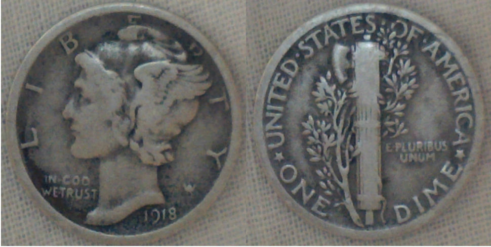 1918-And-1943----Nice-Circulated-Dimes
