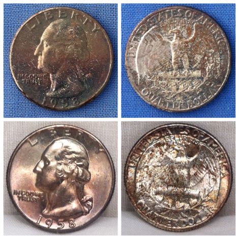 Super-Color-On-MS-Coins---4-Coins-From-1958