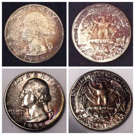 Super-Color-On-MS-Coins---4-Coins-From-1958