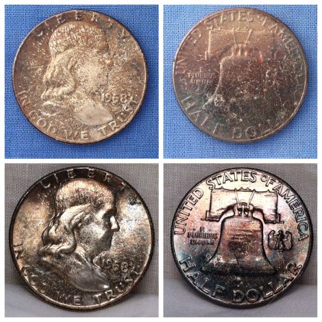 Super-Color-On-MS-Coins---4-Coins-From-1958