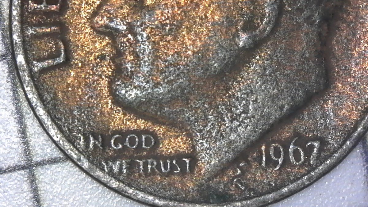 1967-Roosevelt-Dime--Improperly-Annealed-Planchet