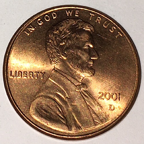Beautiful-2001-D-Lincoln-Memorial-Penny!