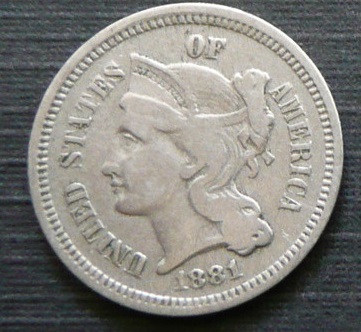 Two-3cent-Coins.-Silver-&-Nickel.-Sellers-Pictures