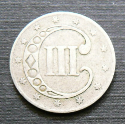 Two-3cent-Coins.-Silver-&-Nickel.-Sellers-Pictures