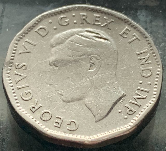 1947-Canada-Nickel-5-Cents-Extra-Metal-+-Weak-Strike