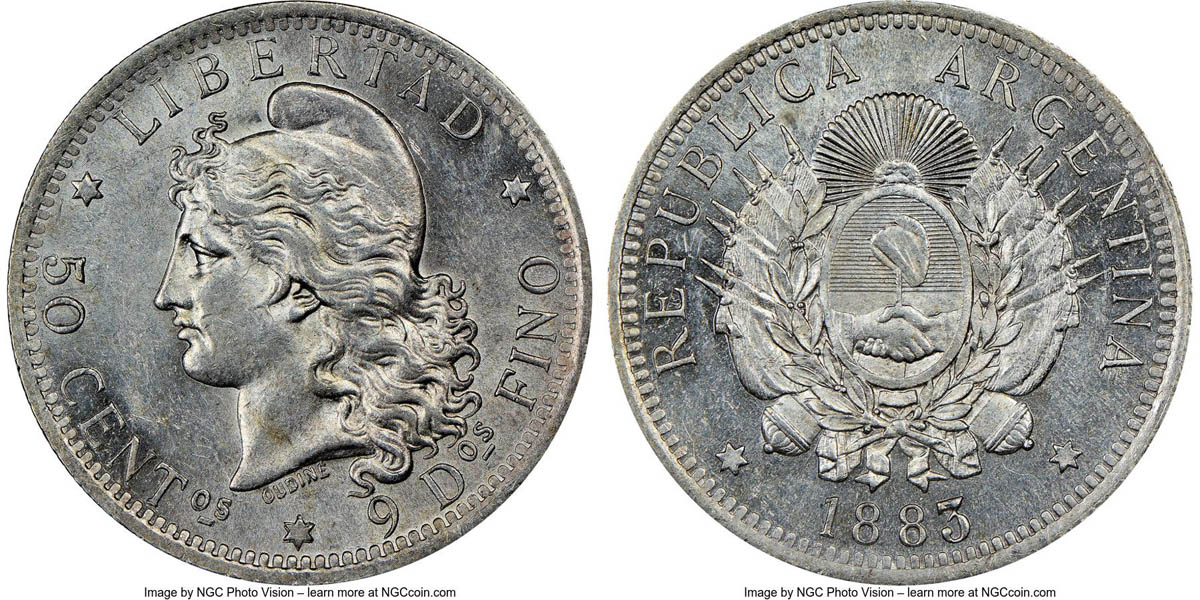 1883-Argentina-50-Centavos---Grading?