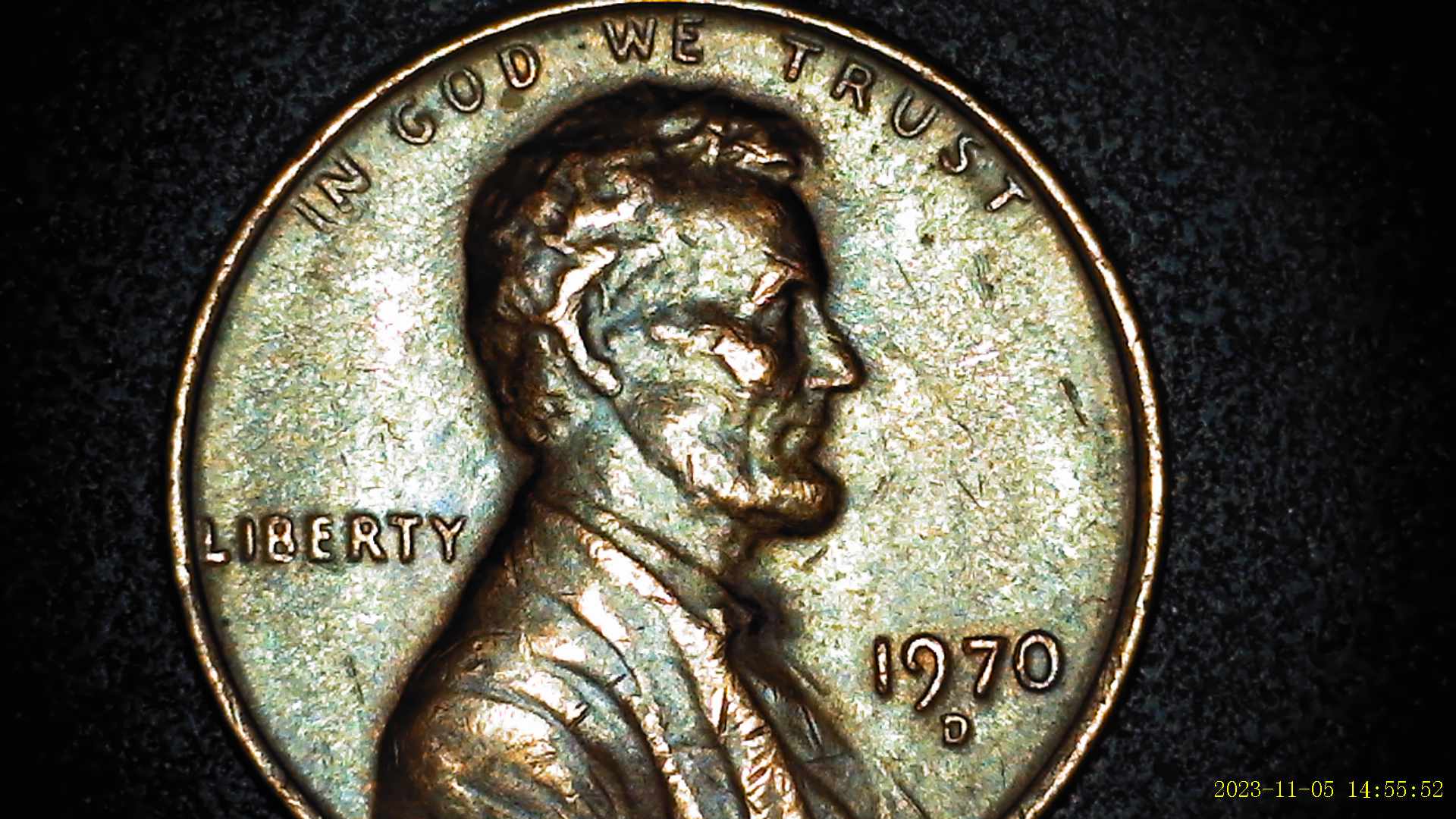 1970-D-Lincoln-Memorial-Penny-Reverse-Extra-Material-2nd-U-Of-Pluribus