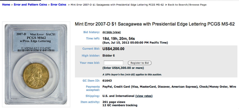 Sacagawea-With-Presidential-Edge-Lettering-At-Auction!