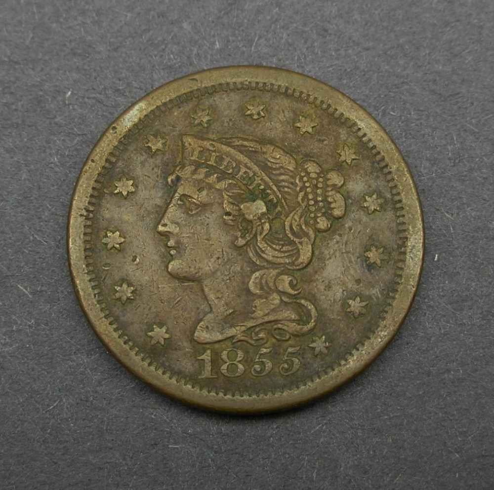 1855-Large-Cent-Knob-On-Ear,-Help-With-Grade-Please.