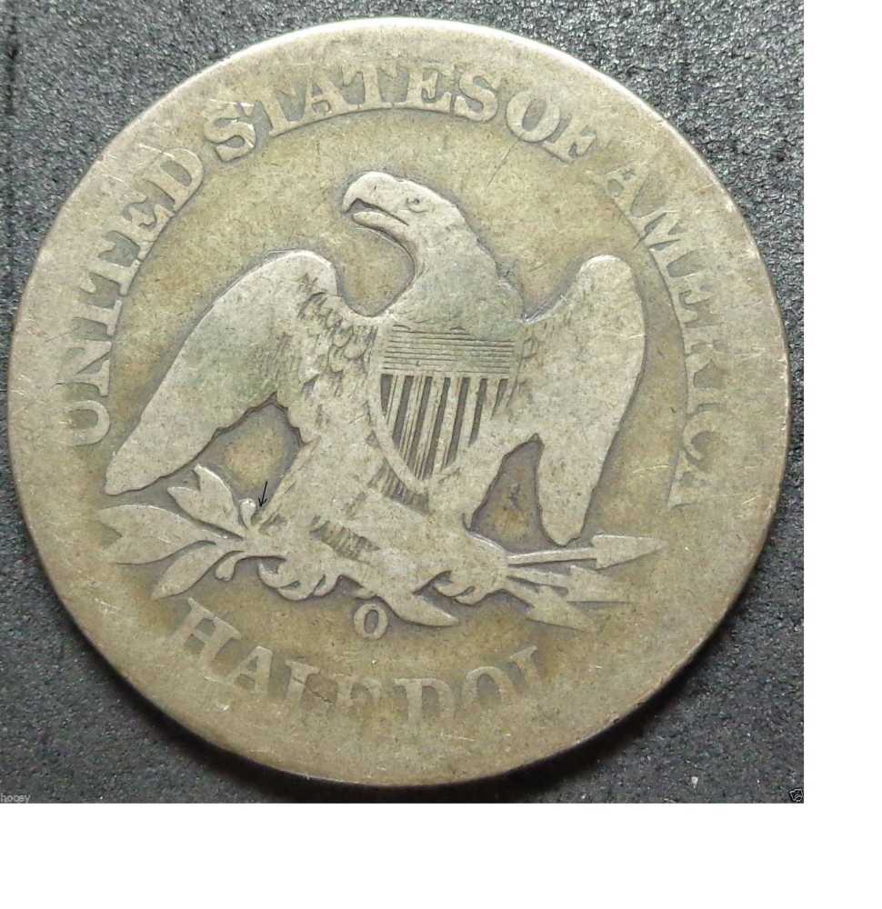 1861-O-Seated-Half,-Low-Grade,-Possible-Speared-Bud?