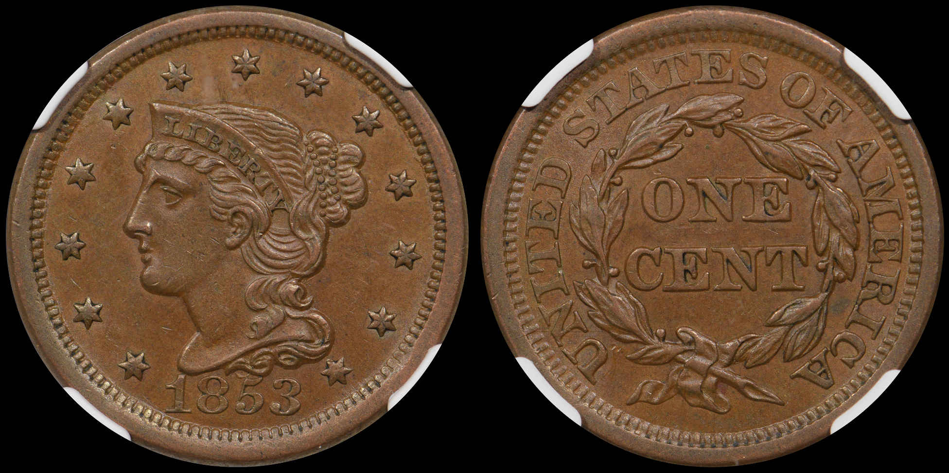 1853-Large-Cent---Grade-And-Variety