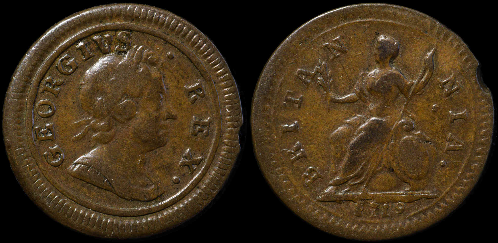 1719-Farthings---A-Large-9-And-A-Small-9