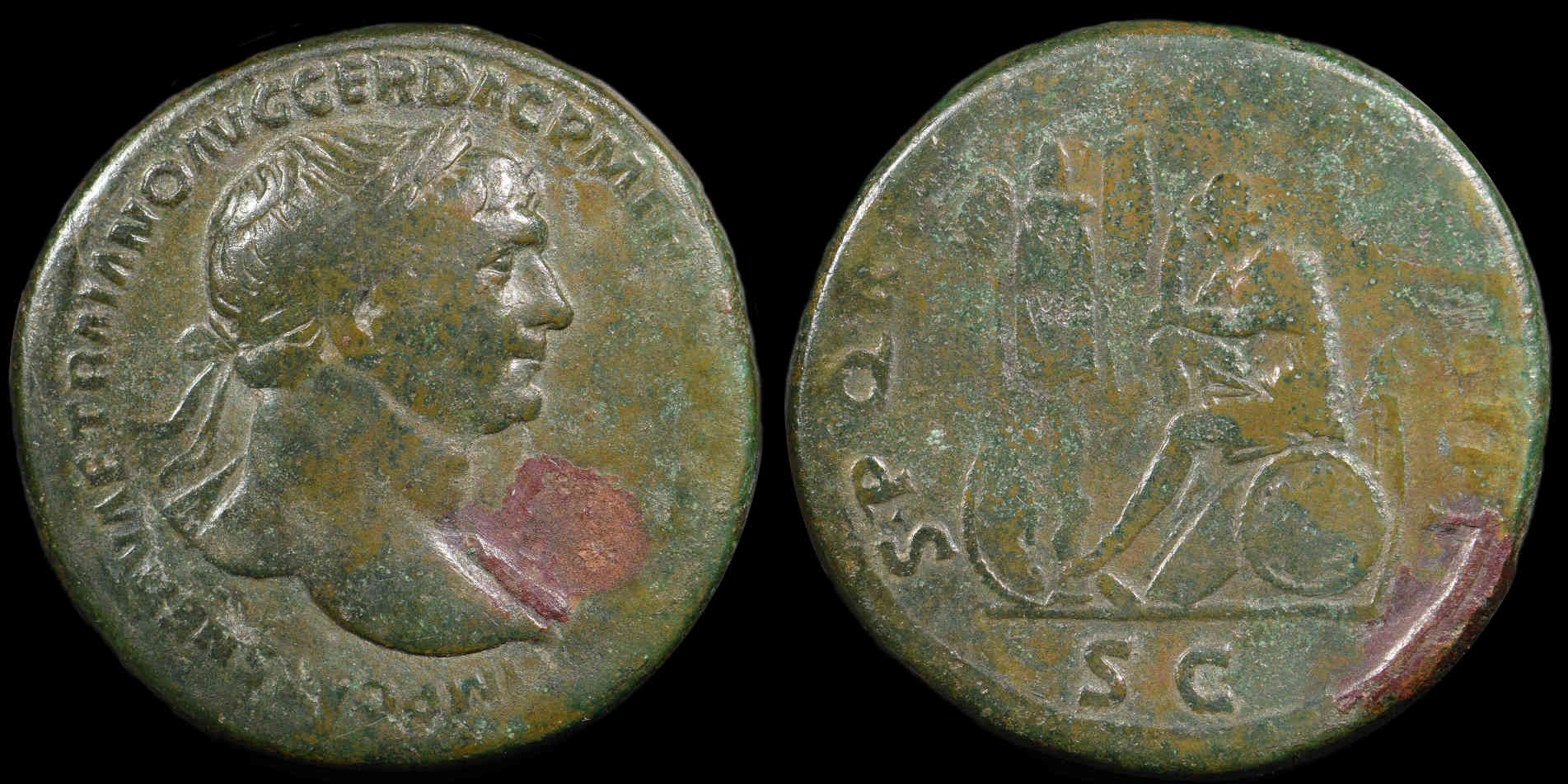 Trajan-Sestertius---Dacia