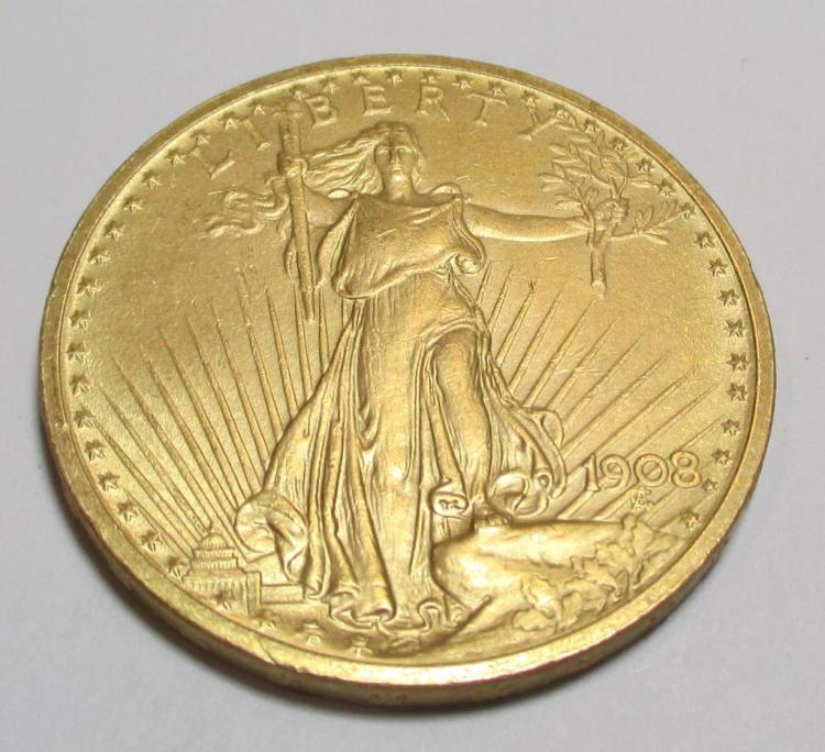 1908-No-Motto-$20-Saint-Gaudens-Grade/Value?
