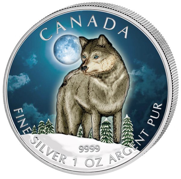 2013-1-Oz-Silver-Canadian-Wildlife-Series--Wood-Bison-Color