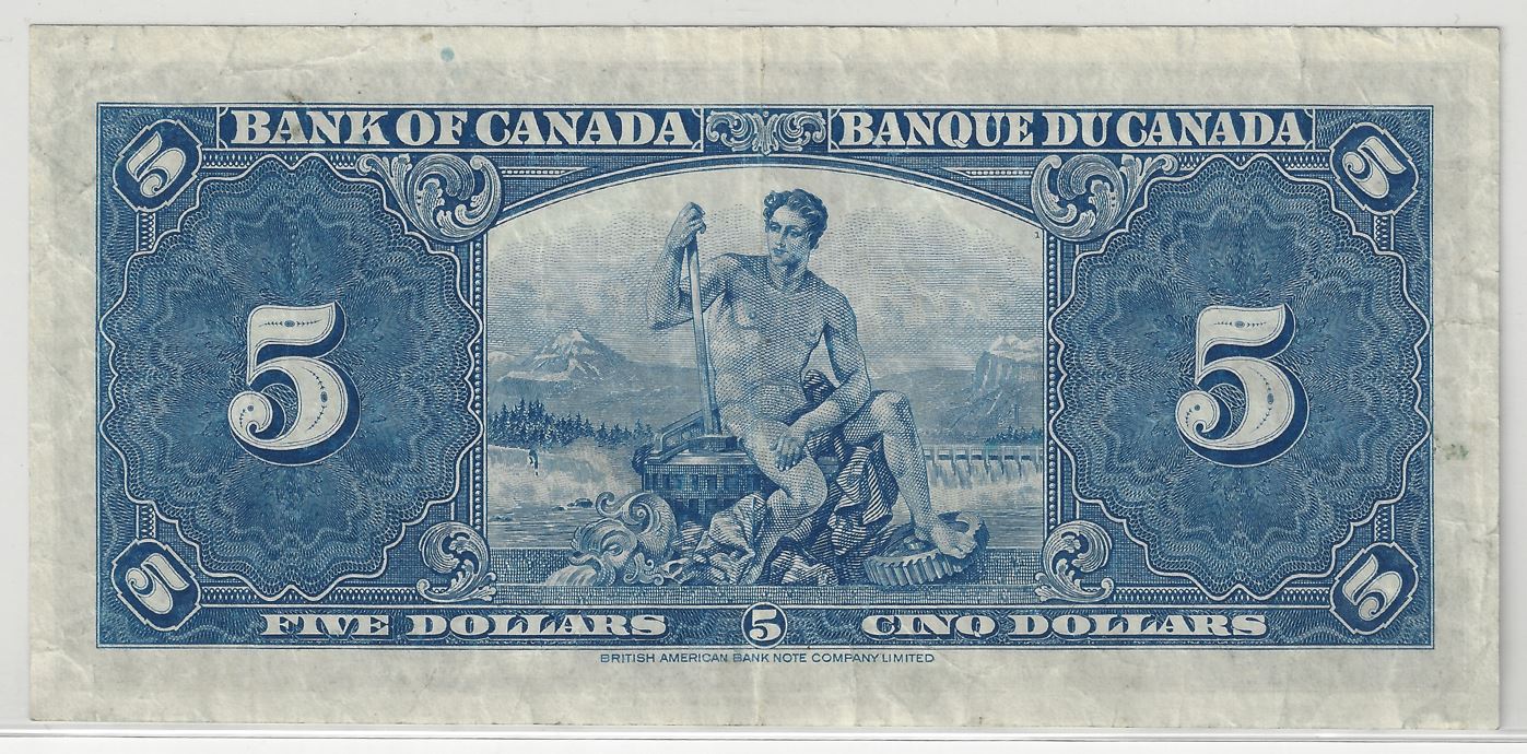 Post-Your-1937,-$5-Osborne-Towers-Bc-23A-Banknotes