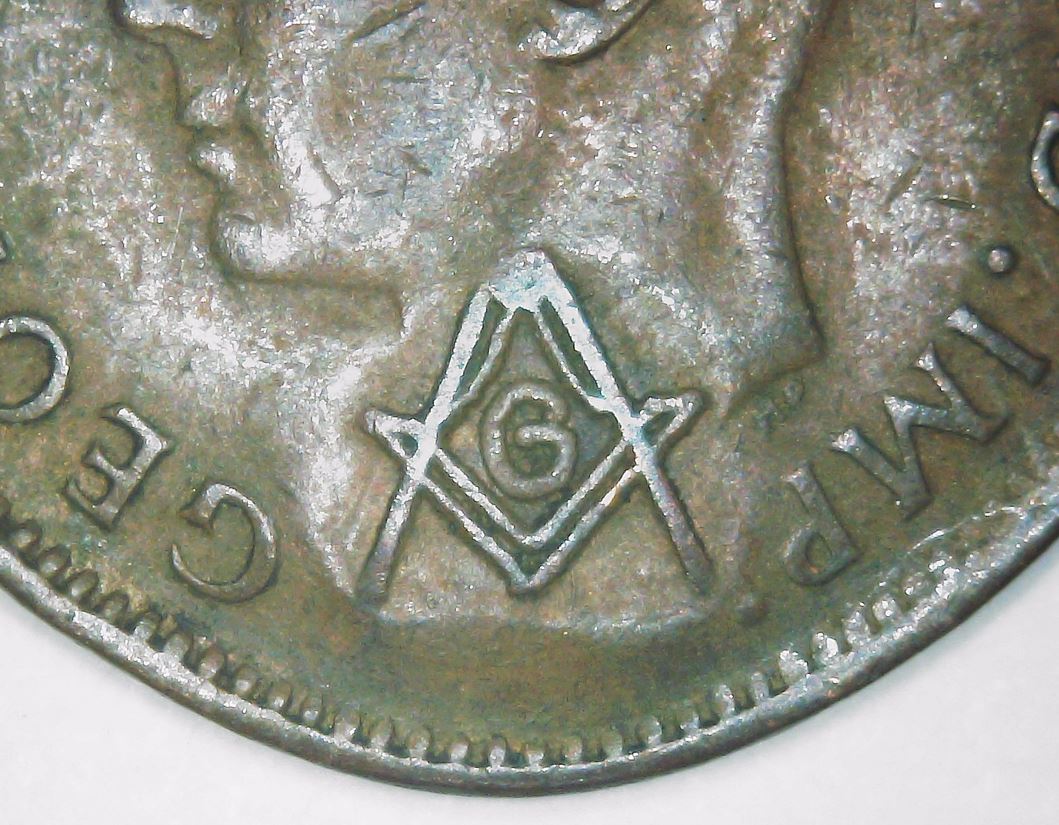 1944-Cent-With-Freemason-Stamp