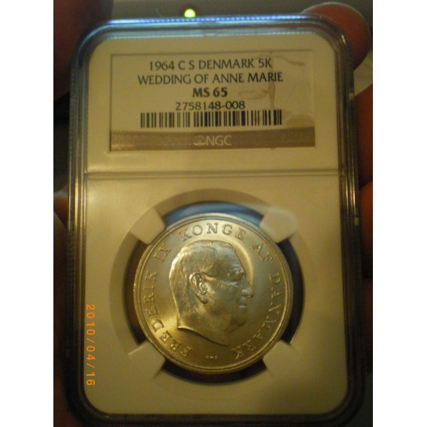 Wedding-Coin-Or-Token-|-Denmark-5-Kroner-1964
