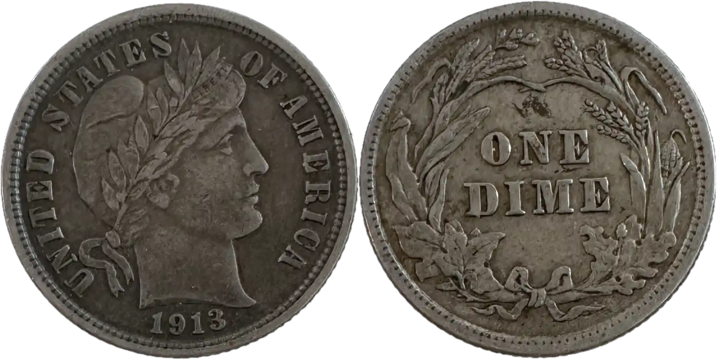 1913-Barber-Dime-10c