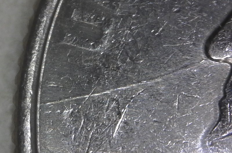 Picture Idea: 2002 P Ohio State Washington Quarter Struck Through Grease And