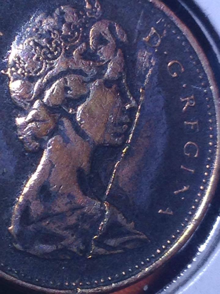 1-Cent-1970-Laminated-Sorry-No-Diecrack