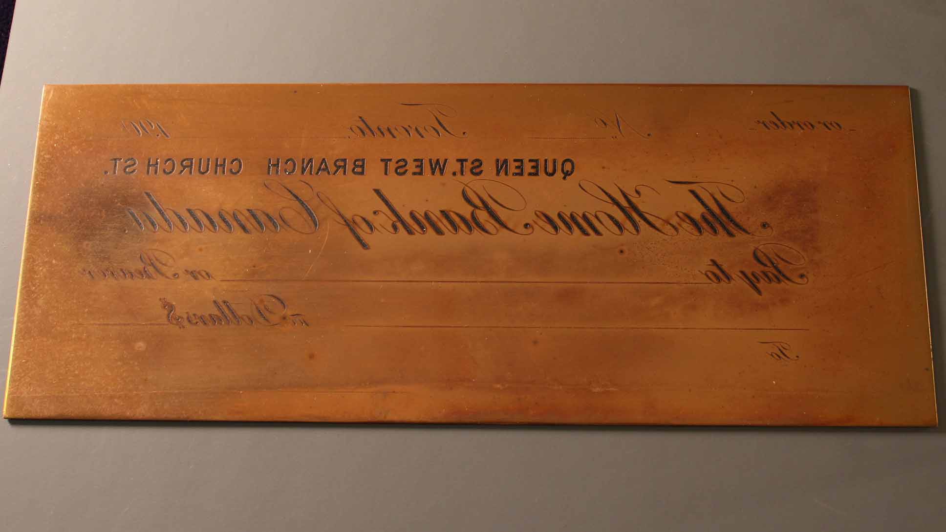 Canadian-Chartered-Banks---Copper-Printing-Plates