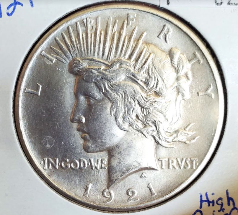 1921-Peace-Dollar-For-Grading.-55,-58,-62?