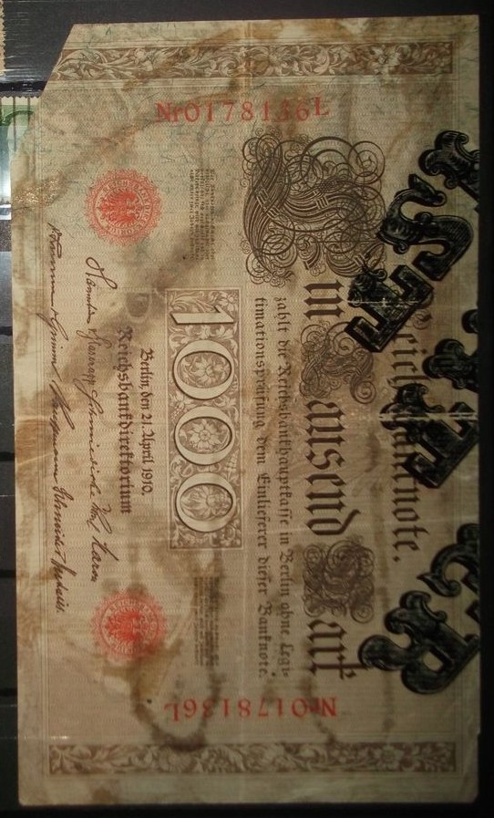 Germany-1000-Mark-/-1910-/-With-A-Black-Oveprint?