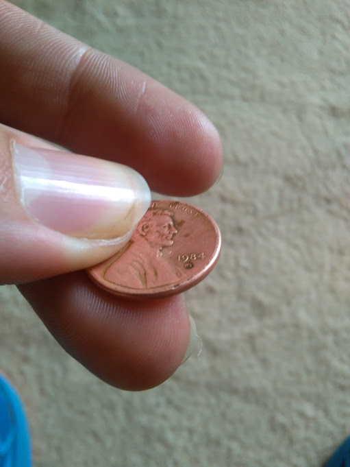 US-Penny-Circular-Dent-Around-Mint-Mark--Error-Coin?