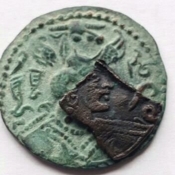Nezak-Huns---Ae-Clipped-Drachm-Obol-9/19
