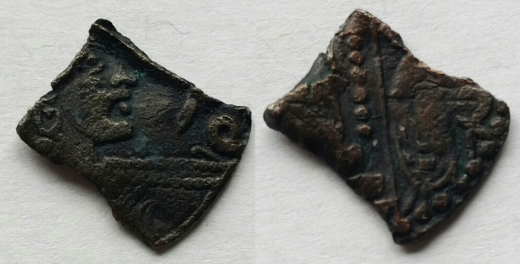 Nezak-Huns---Ae-Clipped-Drachm-Obol-9/19