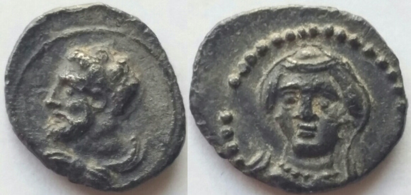 Cilicia,-Uncertain-AR-Obol---Female-/-Herakles