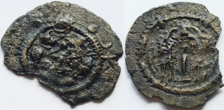 Hephthalite-AR-Drachms,-Peroz-Imitations-With-4-Pellets-In-OBV-Margins
