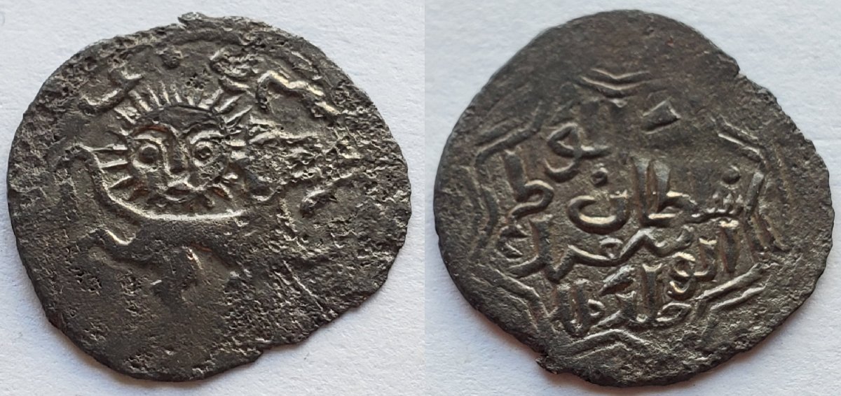 Reference-ID-Help---Seljuqs-Of-Rum,-Kaykhusraw-II-1/2-Dirham,-Lion/Sun