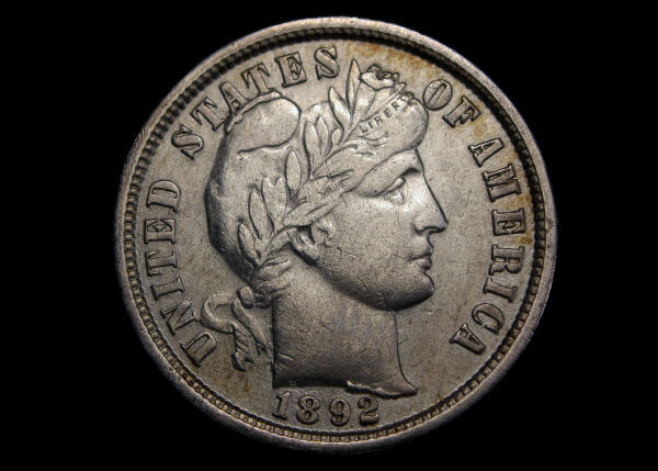1892-Barber-Dime-Error-Or-Damage?