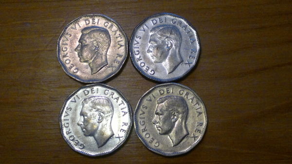 4-Pack-Of-1952-Nickels...missng-Chrome?