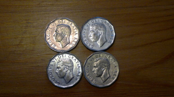 4-Pack-Of-1952-Nickels...missng-Chrome?