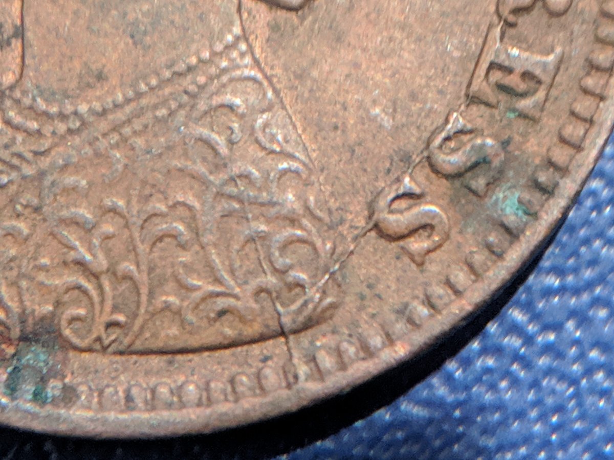 Nice-Big-Die-Breaks-On-This-1898-India-1/2-Pice