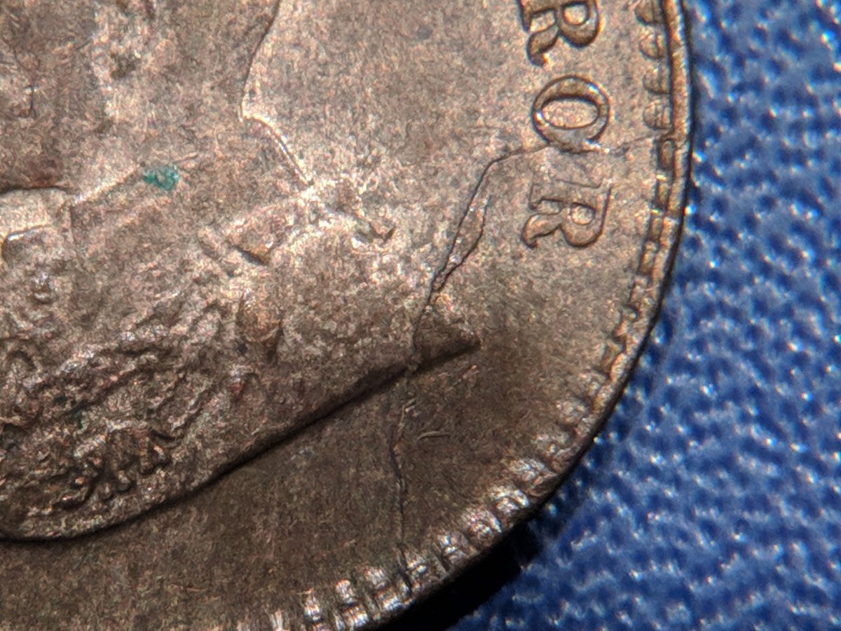 Nice-Big-Die-Breaks-On-This-1898-India-1/2-Pice