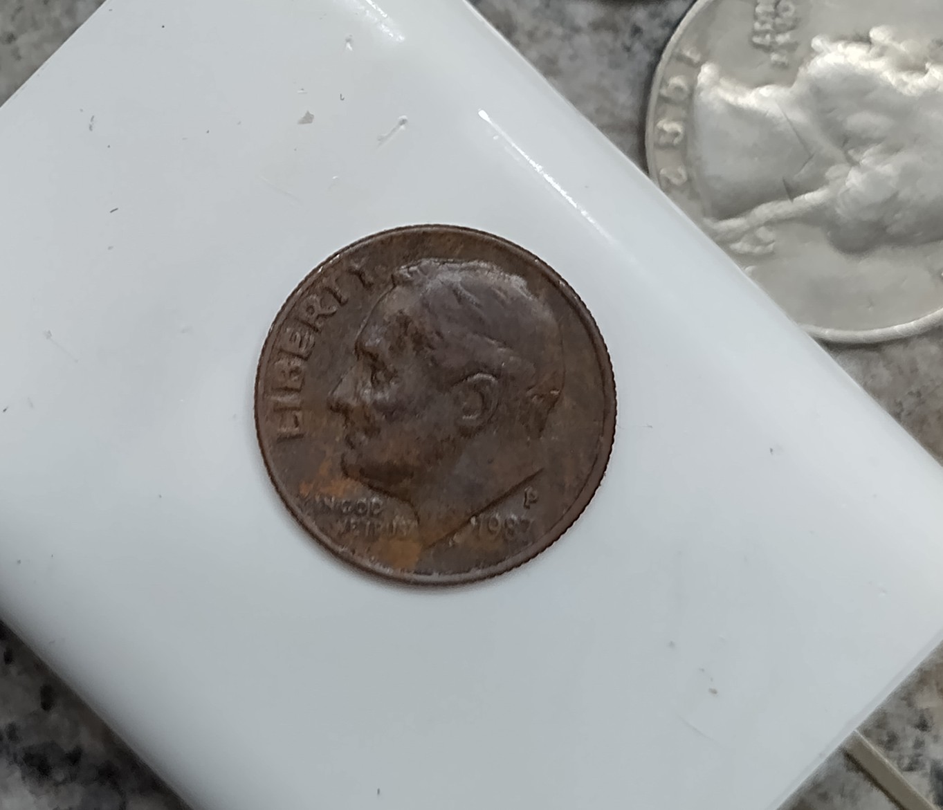 Found-This-In-A-Bank-Roll-1987-P-Dime-Missing-Clad-Layer-Or-Wrong-Planchette?-Any-Info?
