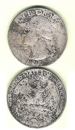 1985-Quarter-/-Copper-Showing-On-Edge