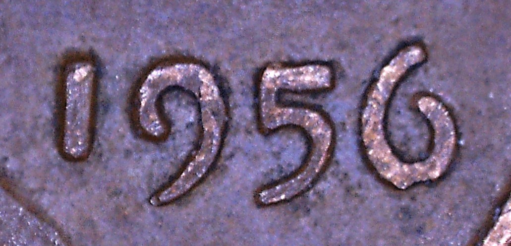1956-Lincoln-Cent-Ldb5-1956-001B-5-Sel