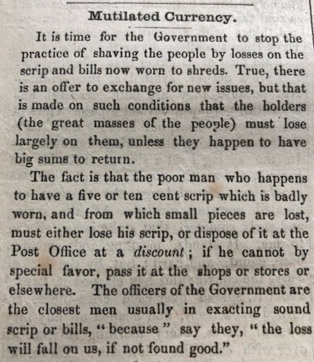 Fractional-Currency---Historical-News-Story-From-1869