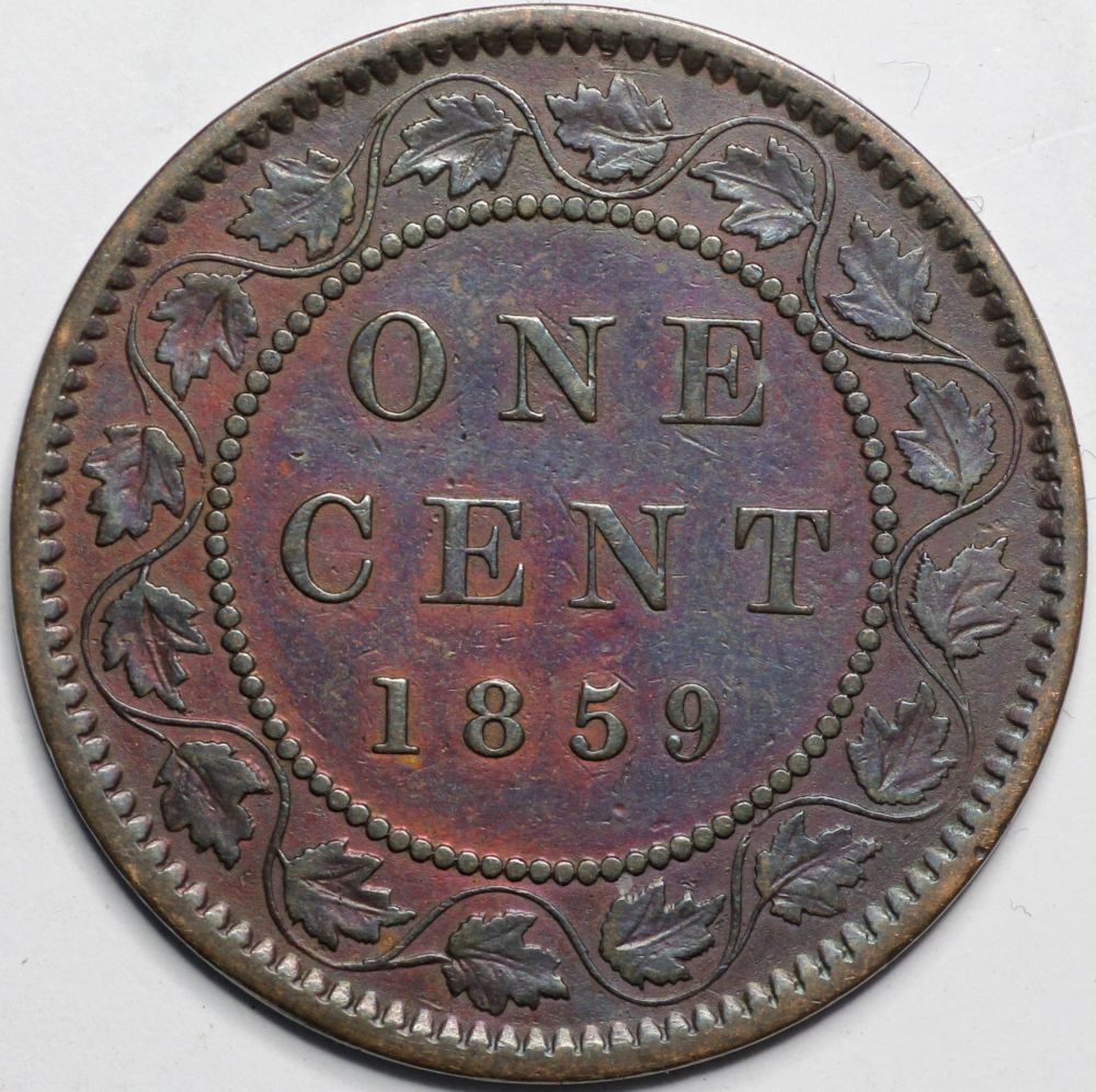 Canada-1859-Large-Cent-Red-And-Blue?--Ever-See-This?