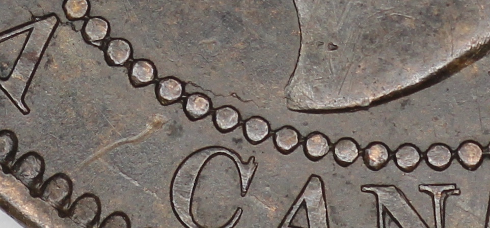 1859-Cent-With-A-Pefectly-Round-OBV-Die-Chip..