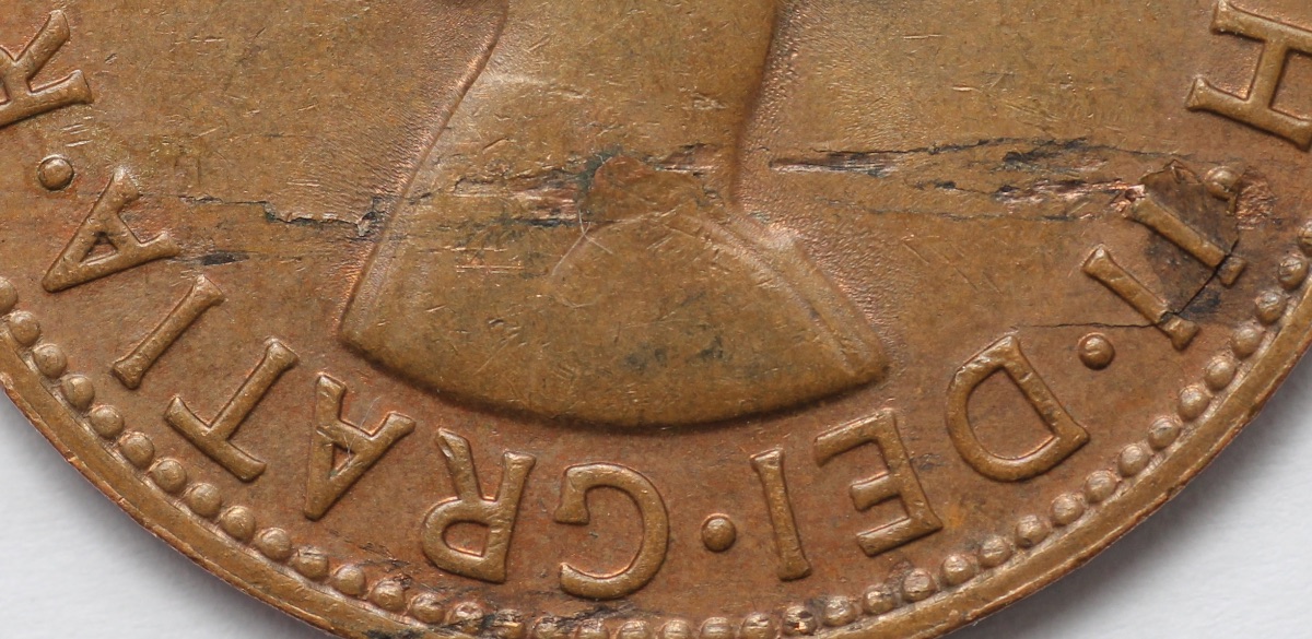 1964-Penny-Lamination-Flaw